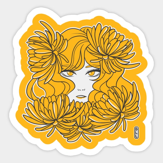 Chrysanthemum Sticker by darklightlantern@gmail.com